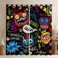 thumbnail image 1 of Homewish Hippie Graffiti Blackout Curtains Set of 2 (52x84 Each) for Kids Teens Adults,Hip Hop Splash Window Curtains,Abstract Art Curtains and Drapes,Super Cozy Room Decor, 1 of 6