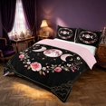 thumbnail image 1 of Homewish Hippie Moon Phase Bedding, Pink Floral Duvet Cover Full for Girls, Pink Reversible 3pcs, 1 Duvet Cover and 2 Pillowcases, 1 of 6