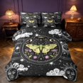 thumbnail image 1 of Homewish Hippie Moth Full Size Bedding Sets, Universe Sun and Moon Full Size Bed in a Bag, Black Reversible 7-Piece, 1 of 7