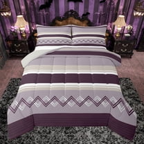 Homewish Hippie Plum Abstract Bedding Comforter Set for Women, Chic Minimalism Twin Comforter Sets, Modern Fashion Theme Reversible Bedding Set, Ultra Soft Bedroom Decor, 2-Piece