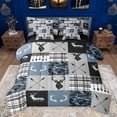 thumbnail image 1 of Homewish Hippie Rustic Farmhouse Bedding Comforter Set 7pcs, Tribal Western Deer Queen Bedding Sets, Vintage Fashion Style Reversible Queen Sheet Sets, Lightweight Room Decor, 1 of 7