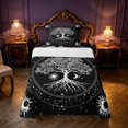 thumbnail image 1 of Homewish Hippie Tree of Life Twin Sheets, Cosmos Stars Moon Sun Bedding, White Black, 3-Piece, 1 Flat Sheet, 1 Fitted Sheet and 1 Pillowcase, 1 of 6
