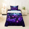 thumbnail image 1 of Homewish Hipple Death Skull Twin Sheets,Retro Purple Rose Bedding,Happy Halloween Bed Set,3-Piece,1 Fitted Sheet and 1 Pillowcase, 1 of 5
