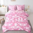 thumbnail image 1 of Homewish Hipple Moth Skull 7-Piece Twin Bedding,Happy Halloween Bedding Comforter Set,Pink,Moon Floral Bed Set,Pink Reversible, 1 of 8