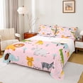 thumbnail image 1 of Homewish Hippopotamus Giraffe Elephant Full Size Sheets,Cartoon Zoo Lions Bed Sheets,Wild Zebra Sheet Sets For Teens,Super Cozy Room Decor,4 Pieces, 1 of 7