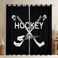 thumbnail image 1 of Homewish Hockey Sport Black Out Curtains,Ball Game Lover Curtains Pack of 2 (42x63 Each),Black White Bedroom Curtains For Boys Kids,Ultra Soft Home Decor, 1 of 6