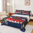 thumbnail image 1 of Homewish Hockey Theme Twin Sheet Sets,Ice Hockey Helmet Twin Fitted Sheet,Red Black Flat Sheet For Kids,Microfiber Bedroom Decor,3pcs, 1 of 7
