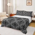 thumbnail image 1 of Homewish Horror Halloween Skull Bed Sheets,Baroque Damask Full Size Sheets,Gray Black,4-Piece,1 Flat Sheet, 1 Fitted Sheet and 2 Pillowcases, 1 of 6
