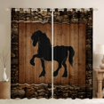 thumbnail image 1 of Homewish Horse Pattern Blackout Curtains Set of 2 (52x84 Each),Rustic Western Farmhouse Window Curtains,Black Brown Curtains and Drapes For Kids,Luxury Bedroom Decor, 1 of 6