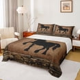 thumbnail image 1 of Homewish Horse Pattern Queen Sheet Sets,Rustic Western Farmhouse Flat Sheet,Black Brown Queen Fitted Sheet For Kids,Luxury Bedroom Decor,4 Pieces, 1 of 7