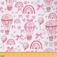 thumbnail image 1 of Homewish Hot Air Balloon Fabric by the Yard 3 Yard,Kawaii Bowtie Rainbow Sewing Fabric,Pink Fairy Tale Theme Room Decor Fabric by the Yard For Girls Kids,Breathable Home Decor, 1 of 6