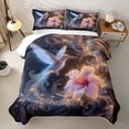 thumbnail image 1 of Homewish Hummingbird Bed Spread Queen, Glowing Flower Floral Queen Coverlet Set for Girls, 3pcs 1 Quilt and 2 Pillowcases, 1 of 7