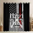 thumbnail image 1 of Homewish Hunting and Fishing Blackout Curtains Set of 2 (52x84 Each), Rustic Lake House Window Curtains, Black Grey American Flag Curtains and Drapes, Blackout Curtains Decor, 1 of 6