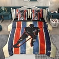 thumbnail image 1 of Homewish Ice Hockey 7-Piece Full Bedding Set - Sport Gamer Blue Red Stripes, 1 of 8
