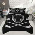 thumbnail image 1 of Homewish Ice Hockey Bedding Comforter Set for Boys, Gray Black Twin Comforter Sets, Sport Helmet Bedding Set, Microfiber Bedroom Decor, 1 of 8