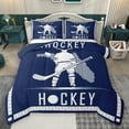 thumbnail image 1 of Homewish Ice Hockey City Bedding Comforter Set,Hockey Stick Twin Comforter Sets,Blue White Bedding Set For Boys,Ultra Soft Bedroom Decorative Reversible,2-Piece, 1 of 8