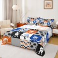 thumbnail image 1 of Homewish Ice Hockey Game Queen Sheet Sets,Ball Sport Lovers Flat Sheet,Geometric Waves Striped Lines Queen Fitted Sheet For Boys,Microfiber Bedroom Decor,4 Pieces, 1 of 7