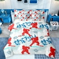 thumbnail image 1 of Homewish Ice Hockey Gamer Boy Twin Bedding Sets 7-Piece,Abstract Graffiti Splash Bedding Comforter Set Microfiber,Sport Gaming Breathable Sheet Sets,Microfiber Bedroom Decor,Reversible, 1 of 8