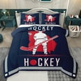 thumbnail image 1 of Homewish Ice Hockey Lover Full Size Comforter Sets,Hockey Stick Bedding Comforter Set,Red Deepblue Bedding Sets For Boys,Ultra Soft Bedroom Decorative Reversible,3pcs, 1 of 8