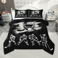 thumbnail image 1 of Homewish Ice Hockey Queen Comforter Set,Boys Ball Game Bedding Sets,Gray Black Bedding Comforter Set For Boys Teens,Ultra Soft Home Decor Reversible,3pcs, 1 of 9