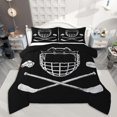thumbnail image 1 of Homewish Ice Hockey Queen Comforter Set for Boys, Gray Black Bedding Sets, Sport Helmet Bedding Comforter Set, Microfiber Bedroom Decor, 1 of 8