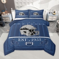 Homewish Indalanapoils City Bedding Comforter Set,American Ball Game Sport Twin Comforter Sets,Gray Rugby Helmet Bedding Set For Boys,Super Cozy Room Decor Reversible,2-Piece
