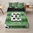 thumbnail image 1 of Homewish Initial Alphabet E Zipper Full Size Comforter Sets with Fitted Sheet and 2 Pillowcases,Football Sport Theme Kids Zipper Bedding Set For Soccer Gamer,Black Reversible,4 Pieces, 1 of 7