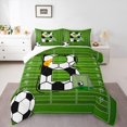 thumbnail image 1 of Homewish Initial B Letter Bedding Comforter Set for Teen, Football Sports Lover Twin Comforter Sets, Cartoon Soccer Print Reversible Bedding Set, Microfiber Bedroom Decor, 2 Pieces, 1 of 8