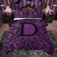 thumbnail image 1 of Homewish Initial D Letter Queen Comforter Set, Western Mystic Damask Bedding Sets, Bohemian Mandala Style Reversible Bedding Comforter Set, Ultra Soft Bedroom Decor, 3-Piece, 1 of 8