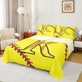 thumbnail image 1 of Homewish Initial K Letter Full Size Sheets for Teen, Baseball Sports Lover Bed Sheets, Cartoon Softball Print Sheet Sets, Luxury Bedroom Decor, 4-Piece, 1 of 7