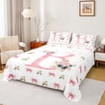 thumbnail image 1 of Homewish Initial Letter B Full Size Sheets,Cute Bow Ribbon Bed Sheets,Cute Flower Floral Sheet Sets For Girl,Breathable Bedroom Decoration,4 Pieces, 1 of 7