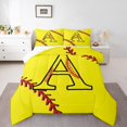 thumbnail image 1 of Homewish Initial A Letter Bedding Comforter Set for Teen, Baseball Sports Lover Twin Comforter Sets, Cartoon Softball Print Reversible Bedding Set, Breathable Home Decor, 2-Piece, 1 of 8