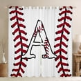 thumbnail image 1 of Homewish Initial A Letter Black Out Curtains for Teen, Baseball Sports Lover Curtains Pack of 2 (42x63 Each), Cartoon Ball Print Bedroom Curtains, Black Out Curtains Decor, 1 of 6