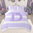 thumbnail image 1 of Homewish Initial Letter D Bedding Comforter Set, Abstract Geometric Twin Comforter Sets, Cartoon Princess Style Bedding Set, Lightweight Room Decor,2 Pieces, 1 of 9