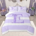 thumbnail image 1 of Homewish Initial Letter E Bedding Comforter Set, Cartoon Monogrammed Twin Comforter Sets, Princess Ribbon Bedding Set, Luxury Bedroom Decor,2-Piece, 1 of 9