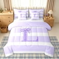 thumbnail image 1 of Homewish Cartoon Initial Letter L Bedding Comforter Set 7 Pieces for Girls Women, Modern Abstract Full Bedding Set, Reversible, 1 of 10
