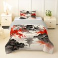 thumbnail image 1 of Homewish Ink Wash Maple Leaf Twin Comforter Sets,Japanese Art Print Bedding Set,Light Gray Reversible,2-Piece,1 Comforter and 1 Pillowcase, 1 of 7