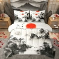 thumbnail image 1 of Homewish Janpan Natural Scenery 7-Piece Bedding Comforter Set,Orange Sunset King Bedding Sets,Ink Painting Bed Sheets For Men Womenl,Ultra Soft Home Decor Reversible, 1 of 8
