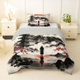thumbnail image 1 of Homewish Japanese Landscape Twin Comforter Sets,Sunset Ink Painting Bedding Set,Red Cream,Light Gray Reversible,2pcs,1 Comforter and 1 Pillowcase, 1 of 7