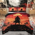 thumbnail image 1 of Homewish Japanese Samurai Bedding Comforter Set,Sakura Cherry Blossom Twin Comforter Sets,Black Orange Bedding Set For Men Women,Luxury Bedroom Decor Reversible,2-Piece, 1 of 8