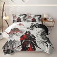 thumbnail image 1 of Homewish Japanese Samurai Landscape Bed Spread Queen,Dragon Animal Queen Coverlet Set,Cream Red,3 Pieces, 1 of 7