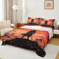 thumbnail image 1 of Homewish Japanese Samurai Twin Sheet Sets,Sakura Cherry Blossom Twin Fitted Sheet,Black Orange Flat Sheet For Men Women,Luxury Bedroom Decor,3-Piece, 1 of 7