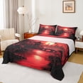 thumbnail image 1 of Homewish Japanese Style 4pcs Bed Sheets for Kids Children Teens,Black Red King Sheets,Traditional Artwork Super Cozy Sheet Set,Ultra Soft Home Decor, 1 of 7