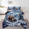 thumbnail image 1 of Homewish Jungle Animal Bear Bedding Comforter Set,Winter Snow Pine Twin Comforter Sets,White Green Brown Bedding Set For Boys Kids,Luxury Bedroom Decor Reversible,2-Piece, 1 of 9