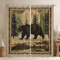 thumbnail image 1 of Homewish Jungle Animal Black Bear Curtains Pack of 2 (42x84 Each) for Female Men Women,Vintage Cabin Cottage Curtains Blackout,Geometric Plaid Grid Bedroom Curtains,Breathable Home Decor, 1 of 6
