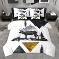 thumbnail image 1 of Homewish Jungle Animal Deer 7pcs Bedding Comforter Set,Gold Triangle Queen Bedding Sets,Country Farmhouse Lodge Queen Sheet Sets For Boys Kids,Luxury Bedroom Decor Reversible, 1 of 8