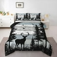 thumbnail image 1 of Homewish Jungle Animal Deer Bedding Comforter Set,Rustic Farmhouse Cabin Twin Comforter Sets,Old Barn Door Bedding Set For Boys Teens,Microfiber Bedroom Decor Reversible,2 Pieces, 1 of 8