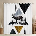 thumbnail image 1 of Homewish Jungle Animal Deer Black Out Curtains,Gold Triangle Curtains Pack of 2 (42x63 Each),Country Farmhouse Lodge Bedroom Curtains For Boys Kids,Luxury Bedroom Decor, 1 of 6