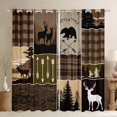 thumbnail image 1 of Homewish Jungle Animal Deer R Black Out Curtains,Woodland Animal Curtains Pack of 2 (42x63 Each),Brown Black Bedroom Curtains For Men Women,Microfiber Bedroom Decor, 1 of 6