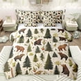 thumbnail image 1 of Homewish Jungle Bear 7 Pieces Bedding Comforter Set,Wild Animal Full Bedding Set,Rustic Pine Tree Fitted Sheet Flat Sheet For Boys Teens,Ultra Soft Home Decor Reversible, 1 of 8
